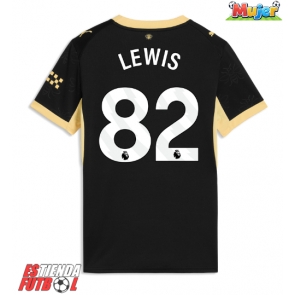 Manchester City Rico Lewis #82 Segunda Equipación Mujer 2026-27 Manga Corta